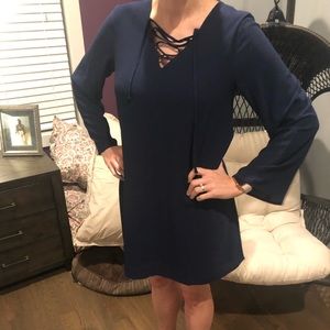 Great condition Navy dress with neck detail